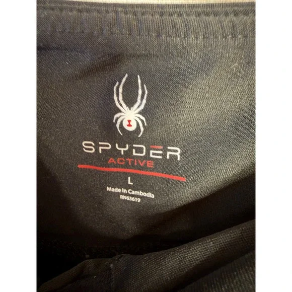 Spyder Active Womens Black Running Shorts Large Zip Pocket Athletic Gym Workout - Picture 3 of 5